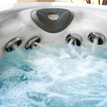 StressRelief neck and shoulder hydrotherapy seat in a Master Spas hot tub